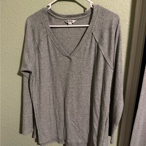 Wildfox Heather Gray V-Neck Sweatshirt